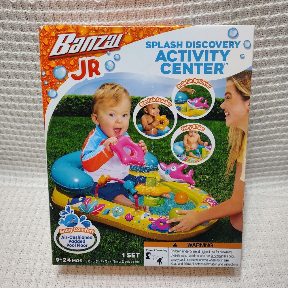 Banzai Jr. Splash Discovery Activity Center Water Play Set - 9-24 Mos Baby Pool
